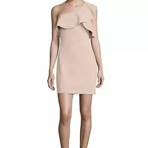 Elizabeth And James Size 6 One Shoulder Blush Dress Ruffled